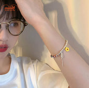 Lắc tay hạt cướm charm hoa cúc