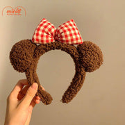 Cài tóc gấu xù đeo nơ