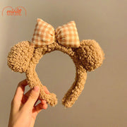 Cài tóc gấu xù đeo nơ