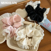 Scrunchies xếp ly trắng