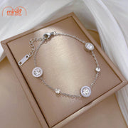 Lắc tay titan 3 đá tròn la mã