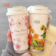 Ly giữ nhiệt hoa lá VT