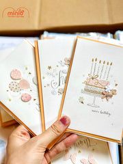 Thiệp 3D pastel đính đá/ngọc