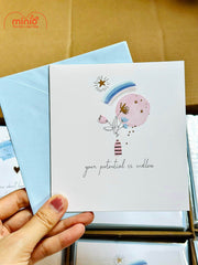 Thiệp hoạ tiết ánh vàng 12,5 x 13,5cm