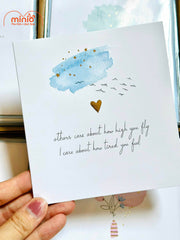 Thiệp hoạ tiết ánh vàng 12,5 x 13,5cm