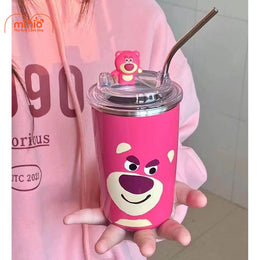 Ly giữ nhiệt gấu dâu