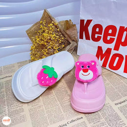 Dép kẹp gấu dâu 7cm