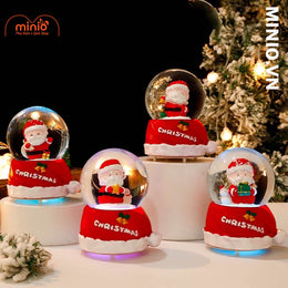 Quả cầu Noel có đèn, nhạc 6.5cm