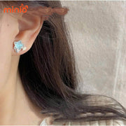 Bông tai xi 925 40 ngôi sao đá xanh MH