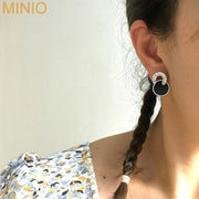 Bông tai xi 925 đá đen 054MH