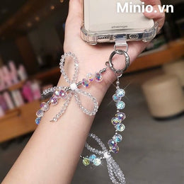 Dây treo điện thoại nơ đá bling