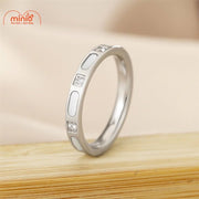 Nhẫn titan đá vuông mix xà cừ 53MH