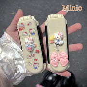 Gương lược gấp gọn gắn charm