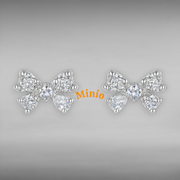 Bông tai xi 925 nơ đính đá