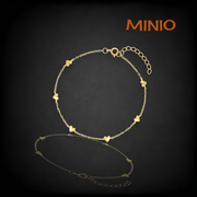 Lắc tay titan gold trái tim nổi