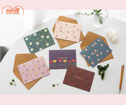 Thiệp hoa nhí vintage kèm bao thư