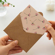 Thiệp hoa nhí vintage kèm bao thư