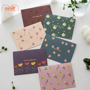 Thiệp hoa nhí vintage kèm bao thư