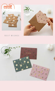 Thiệp hoa nhí vintage kèm bao thư