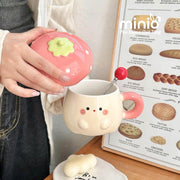 Ly cốc sứ nắp trái dâu