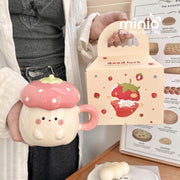 Ly cốc sứ nắp trái dâu