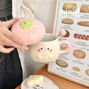 Ly cốc sứ nắp trái dâu