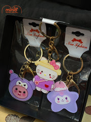 Móc khoá mica kute khoá vàng NB