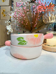 Thố 3D hồng tay cầm