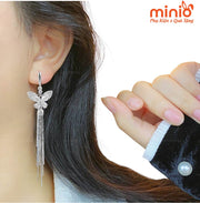 Bông tai dài xi 925 bướm đá 065130MH