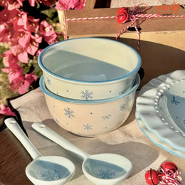 Chén nơ tuyết xanh 4.5in