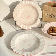 Dĩa nơ hồng 20cm