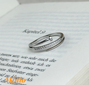 Nhẫn titan đinh đính đá 440MH