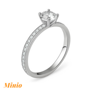 Nhẫn titan full đá trắng 1 hạt châu 38MH