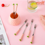 Nĩa inox dâu tây nhỏ