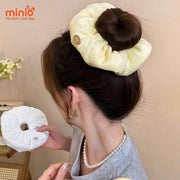 Scrunchies vải phồng charm nơ PO