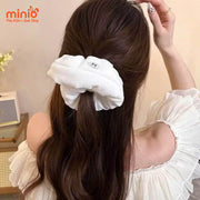 Scrunchies vải phồng charm nơ PO