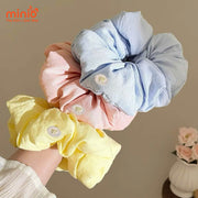 Scrunchies vải phồng charm nơ PO