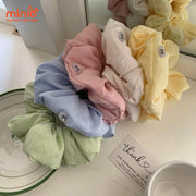 Scrunchies vải phồng charm nơ PO
