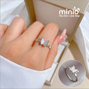 Set 2 nhẫn titian bướm + hạt đá MH