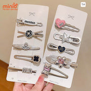Set kẹp mái Min màu bạc