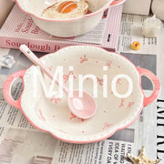 Set tô chén sứ nơ hồng ĐN