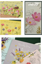 Thiệp hoa 3D óng ánh 14x18cm