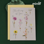 Thiệp hoa 3D óng ánh 14x18cm