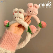 Cài tóc thỏ hồng 2 trái dâu