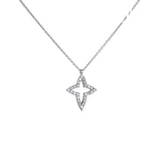 Dây chuyền titan 065 sao 4 cánh full viền đá MH