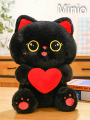Mèo đen ôm tim S3 38cm QCCC