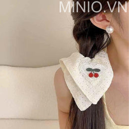 Scrunchies vuông cherry