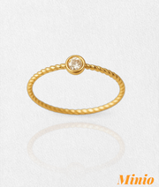 Nhẫn titan mảnh hạt đá 019