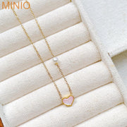 Dây chuyền titan gold tim đá 530MH