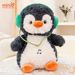 Thú bông cánh cụt tai nghe